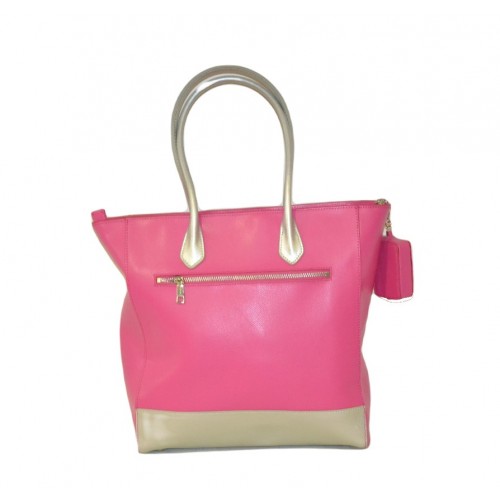 Borsa Y Not vera pelle manici a spalla Melody fuxia