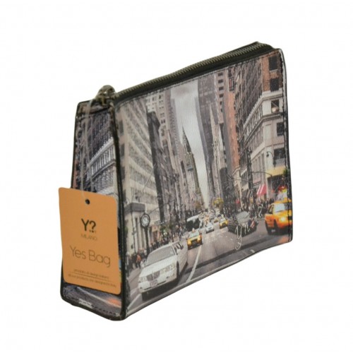 Pochette Y NOT portatrucco stampa New York