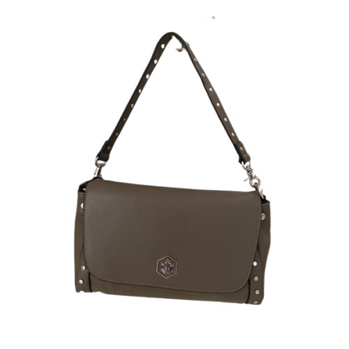 Lumberjack borsa eco pelle taupe con tracolla