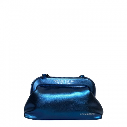 POCHETTE Le Pandorine EMMA SMALL METAL BLUE Autunno-Inverno 2024/2025