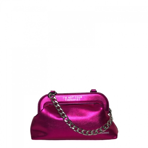 Nuova Collezione POCHETTE Le Pandorine EMMA SMALL METAL FUXIA Autunno-Inverno-2024-2025