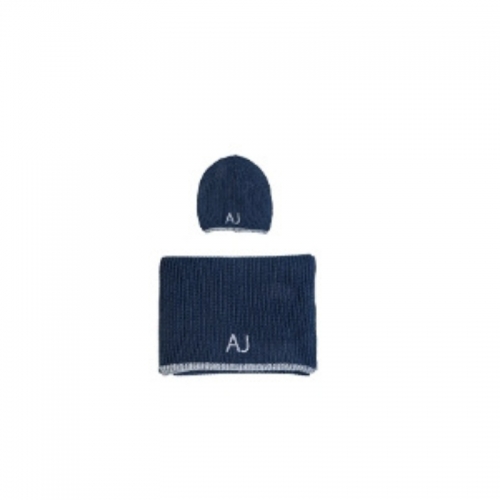 Sciarpa e cappello Armani Jeans blue graphite